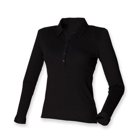 SF - Ladies Long Sleeve Stretch Polo Shirt