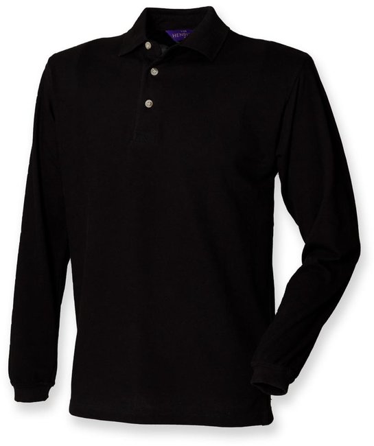 Henbury - Long Sleeve Cotton Piqué Polo Shirt