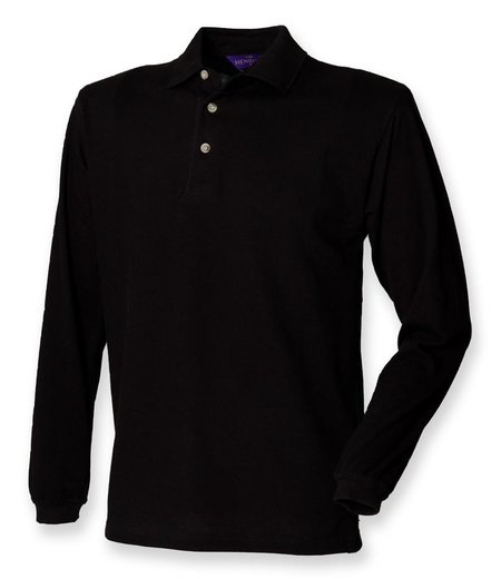 Henbury - Long Sleeve Cotton Piqué Polo Shirt