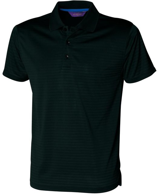 Henbury - Cooltouch™ Textured Stripe Piqué Polo Shirt